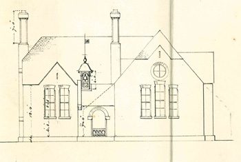 South elevation of the school about 1875 [SB46/6/2]